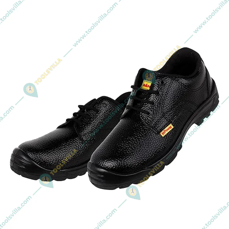 M Power Leather Men Industrial Safety Shoes With Steel Toe(Size-6)