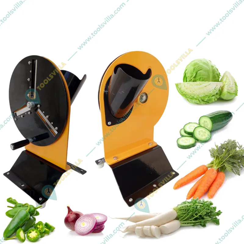 Hand Operated MS Body 3 Blades Wafer Maker Tabletop Vegetable Slicer Machine with Adjustable Cutting Thickness. 