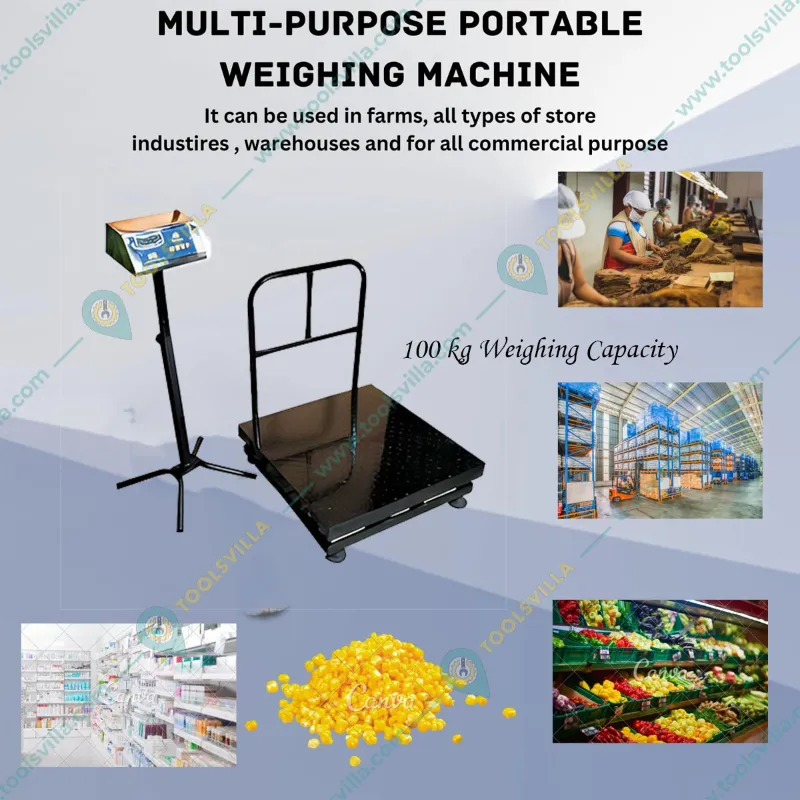 True Weight MS Checkered Platform Scale Weighing Machine, 100kg Capacity (TWP-100) with 1-Year Warranty