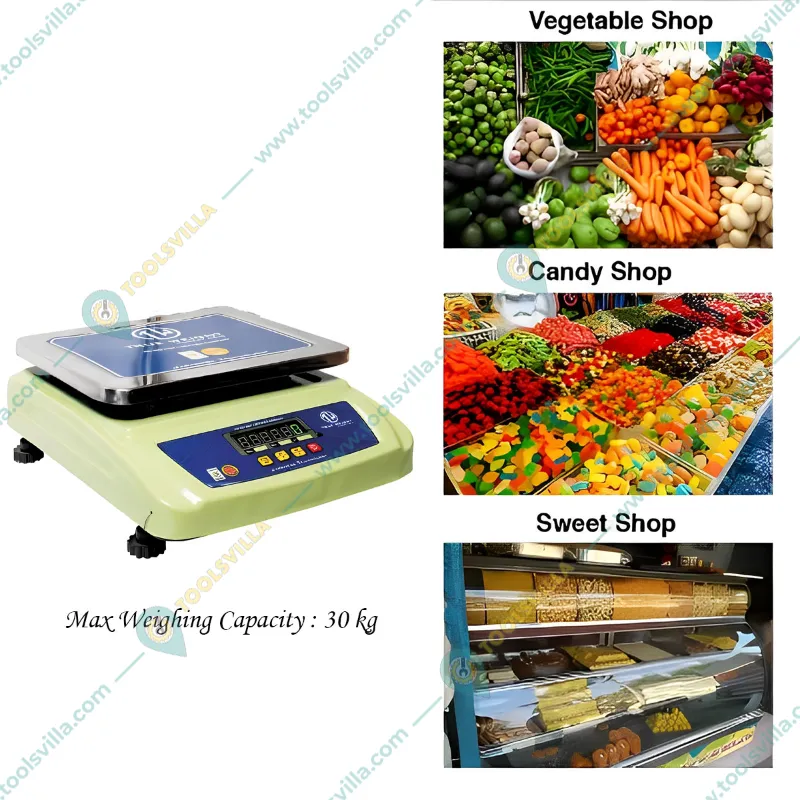 True Weight Table Top MS Digital Weighing Machine, 30kg Capacity (TWT-III-30 Rear) with 1-Year Warranty