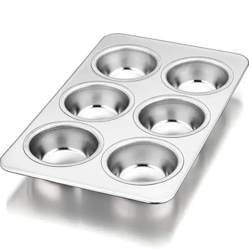 Aluminium Muffin Bakeware Tray 6 cavity for Muffins, Cupcakes and more