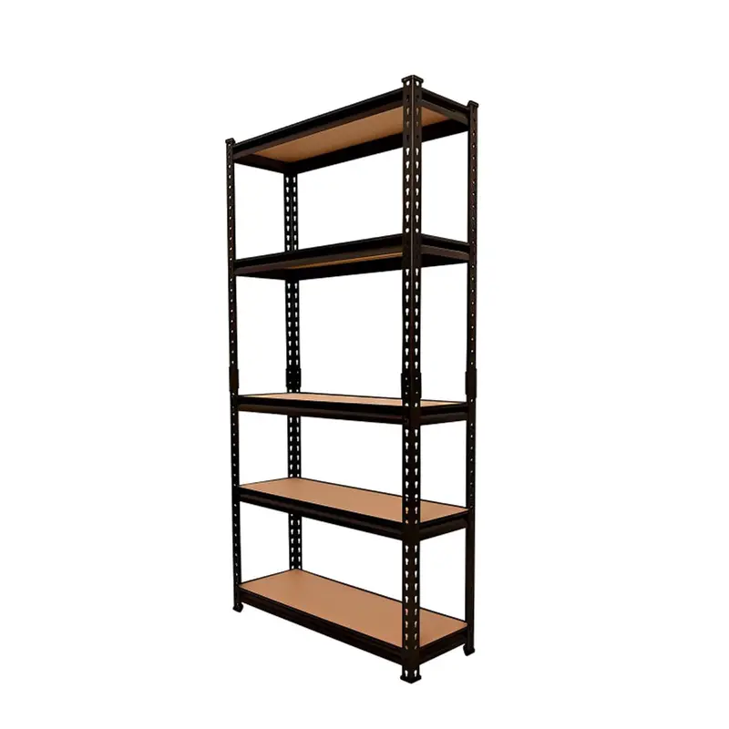 Blueboy 60 x 24 x 12 Inches 5 Wooden Shelves Boltless Adjustable Multipurpose Storage Rack 