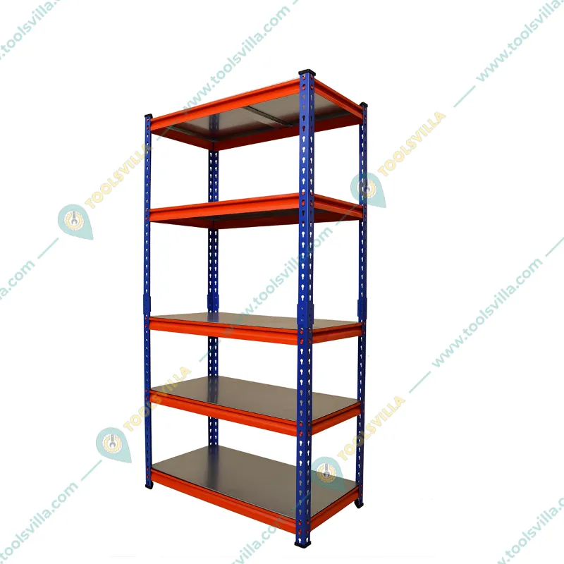 Blueboy 72 x 36 x 24 Inches 5 GI Shelves Boltless Adjustable Multipurpose Storage Rack (Red and Blue)