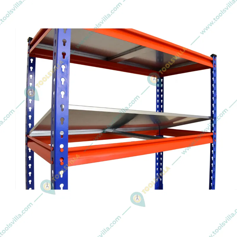 Blueboy 72 x 36 x 12 Inches 5 GI Shelves Boltless Adjustable Multipurpose Storage Rack (Red and Blue) 