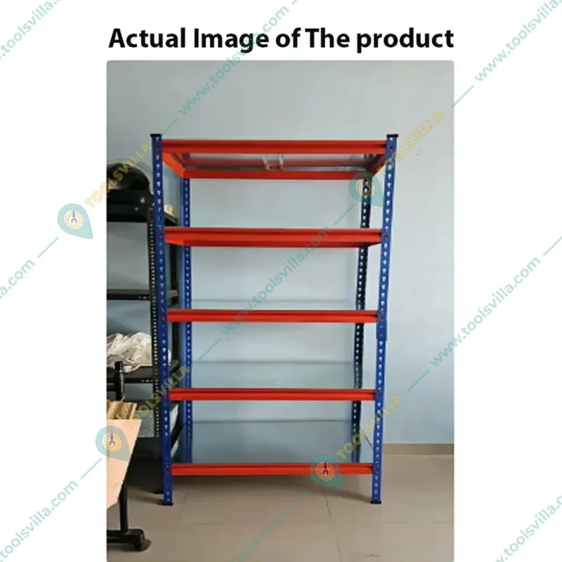 Blueboy 72 x 36 x 12 Inches 5 GI Shelves Boltless Adjustable Multipurpose Storage Rack (Red and Blue) 