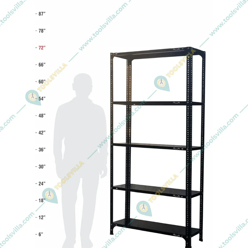 ALIJA 72 x 35 x 12 Inches 5 Shelves Multipurpose Storage Rack With Accessories (20 Gauge Shelves 14 Gauge Angle) 