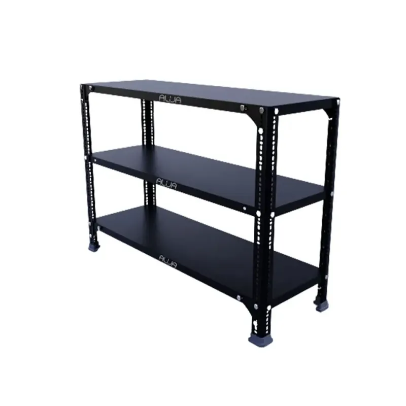 Alija 24 x 33 x 15 Inch 3 Shelves Multipurpose Storage Rack 