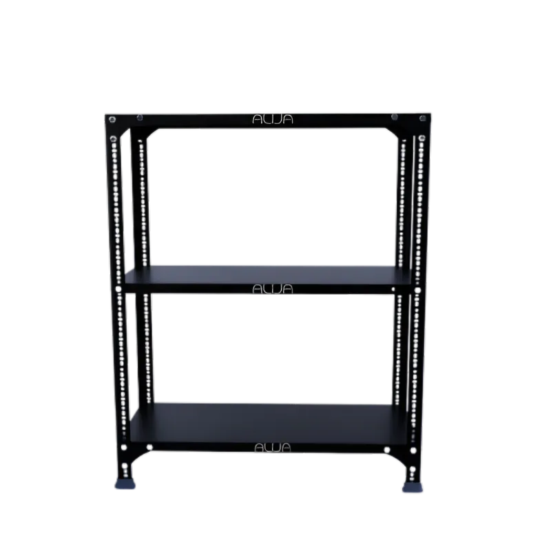 Alija 36 x 29 x 12 Inch 3 Shelves Multipurpose Storage Rack