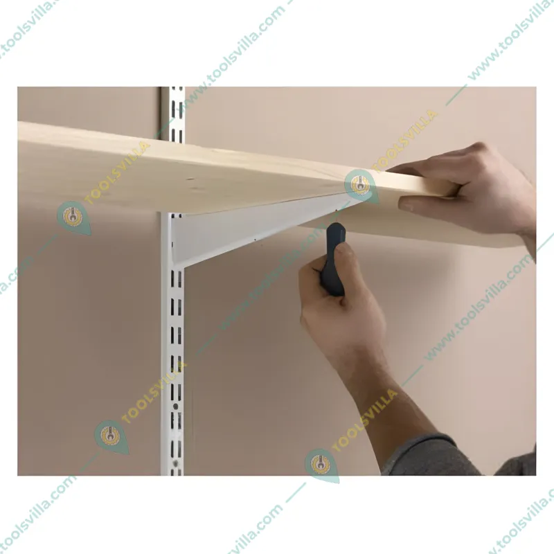 ALIJA 48 x 23 x 11 Inch 4 Wooden Shelves Slotted Channel & Adjustable Multipurpose Rack With Accessories