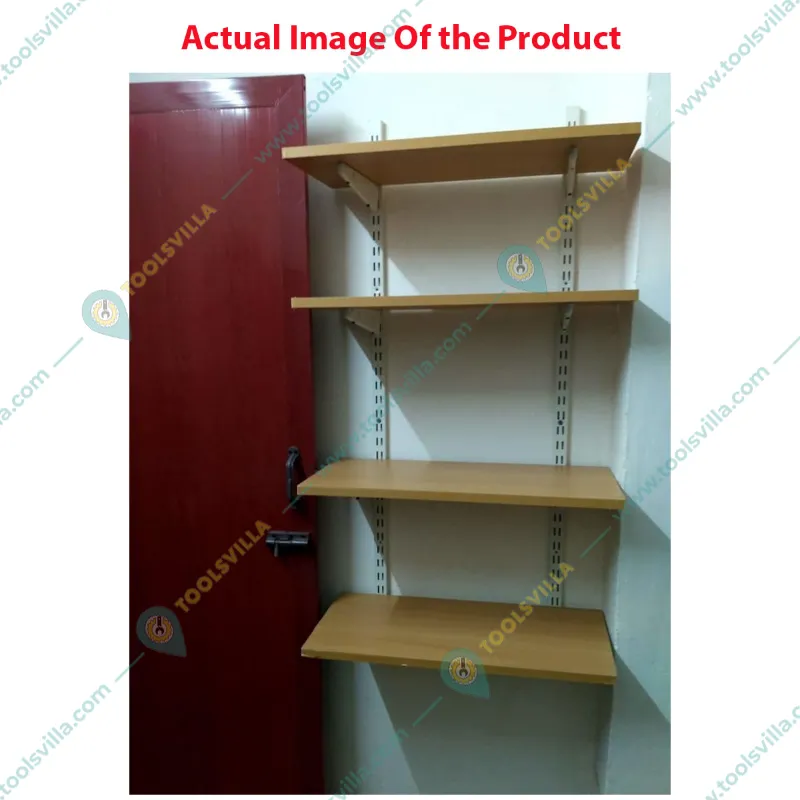 ALIJA 48 x 23 x 11 Inch 4 Wooden Shelves Slotted Channel & Adjustable Multipurpose Rack With Accessories