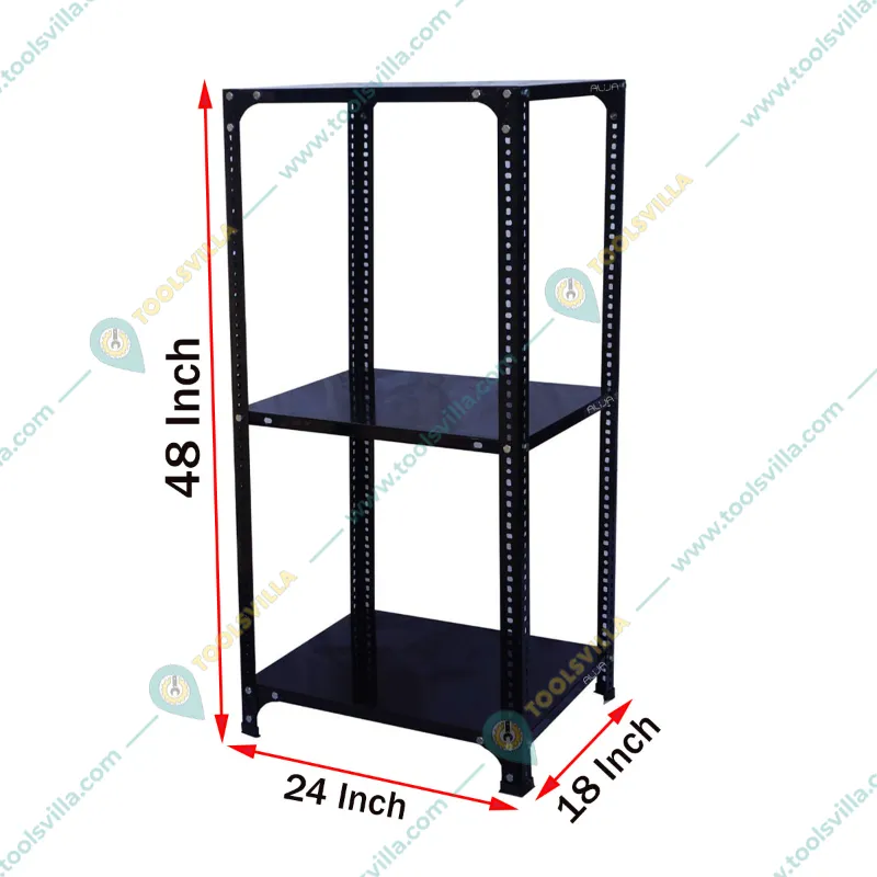 Alija 48 x 24 x 18 Inch 3 Shelves Multipurpose Storage Rack (20 Gauge Shelves & 14 Gauge Angle)