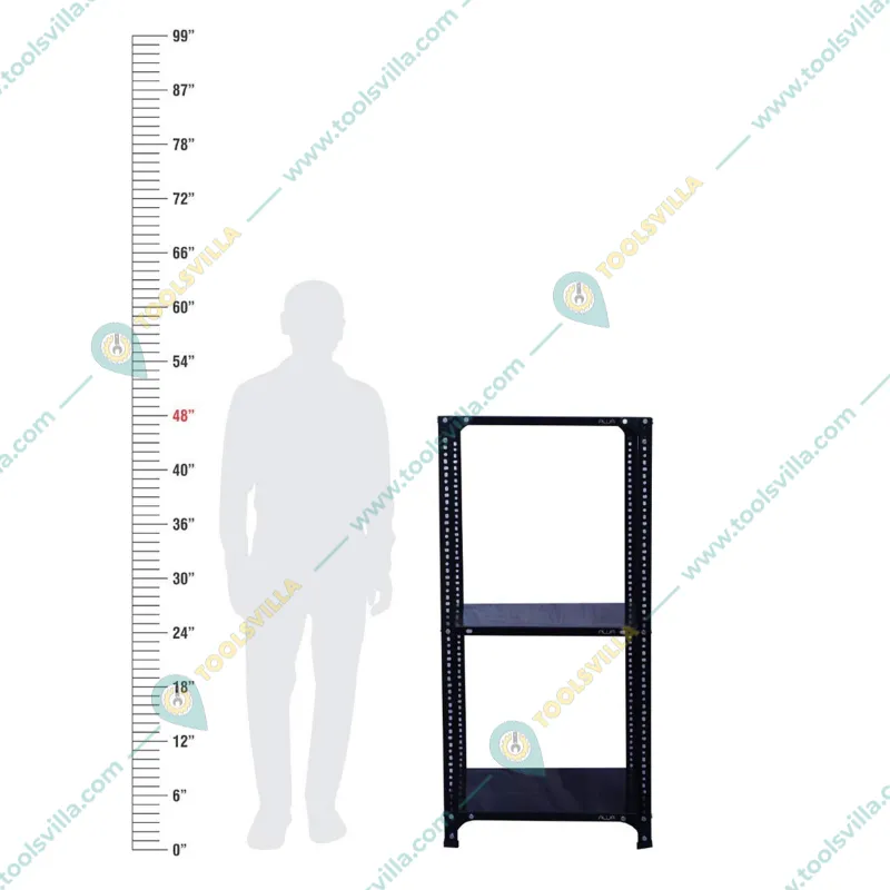 Alija 48 x 24 x 18 Inch 3 Shelves Multipurpose Storage Rack (20 Gauge Shelves & 14 Gauge Angle)