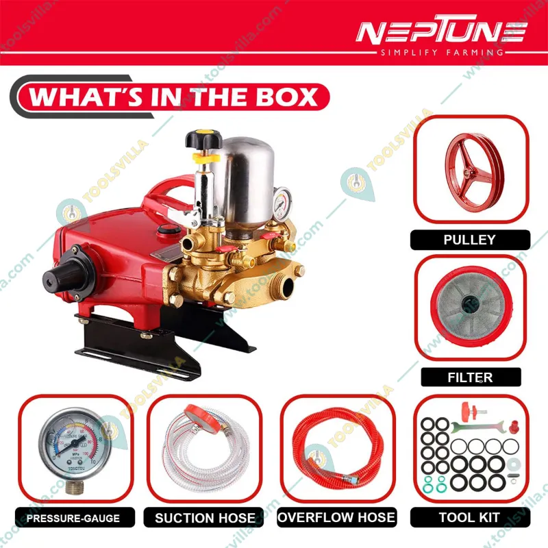 Neptune HTP-30 (Gold), 20-45 Bar HTP Spray Pump Without Motor For Cleaning & Agricultural Spray
