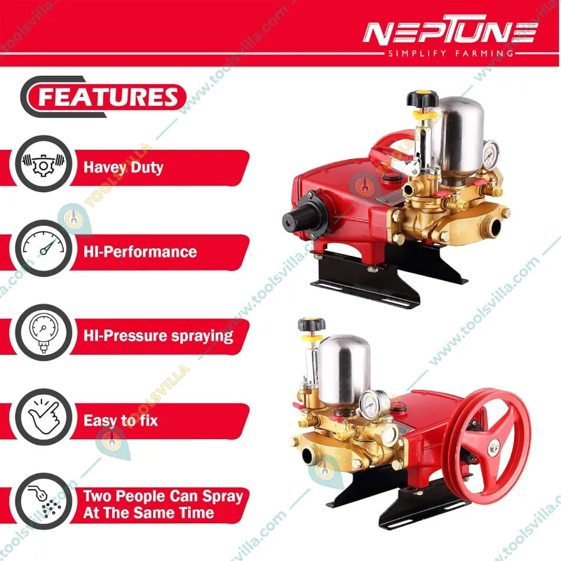Neptune HTP-30 (Gold), 20-45 Bar HTP Spray Pump Without Motor For Cleaning & Agricultural Spray
