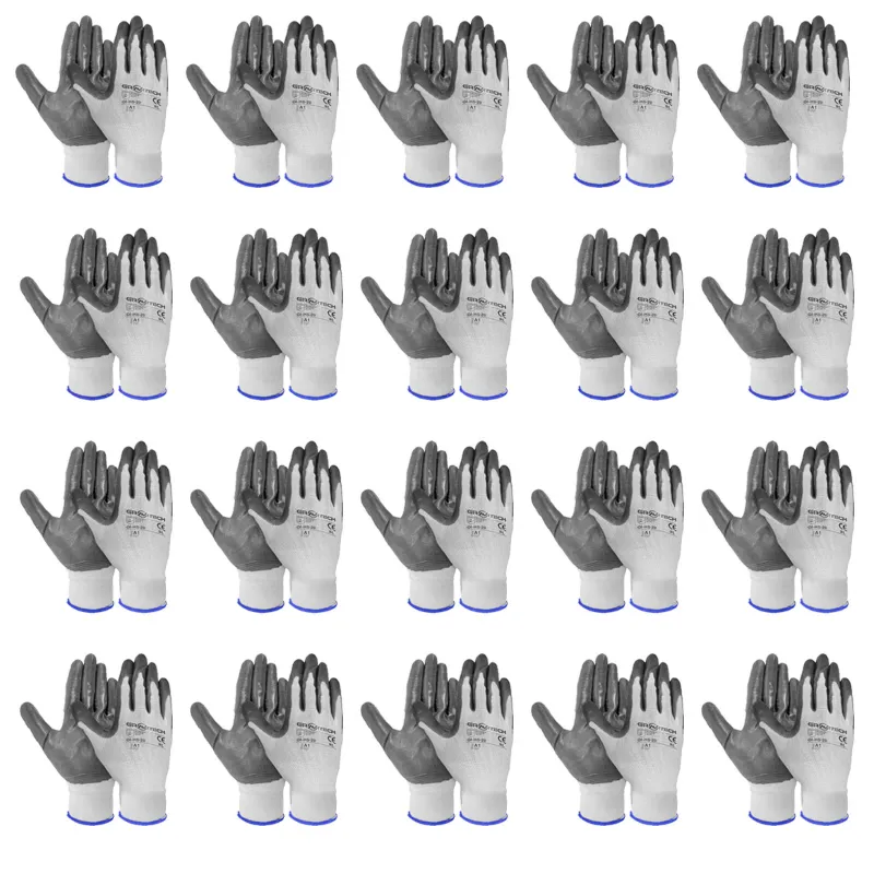 Gravitech Pair of 20 Nitrile Palm Coated Cut Level Safety Hand Gloves, GI-HS-20
