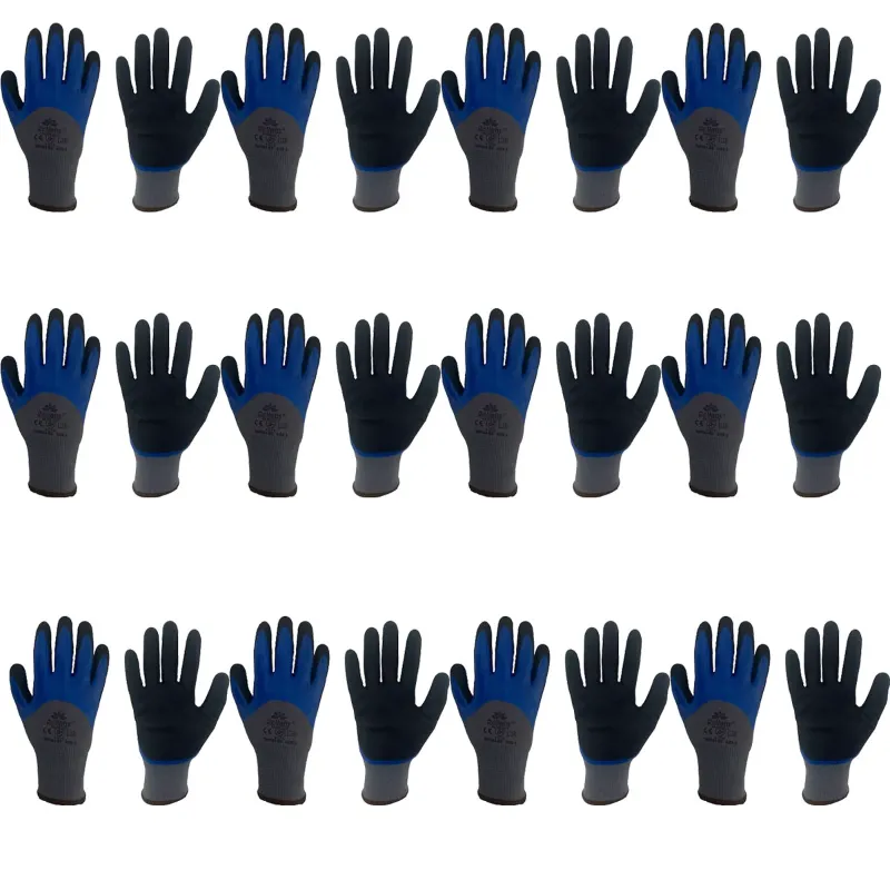 Delight Pack of 12 MNPS23-BB Nitrile 3/4 coated gloves with sandy finish on the palm(Size-Small)
