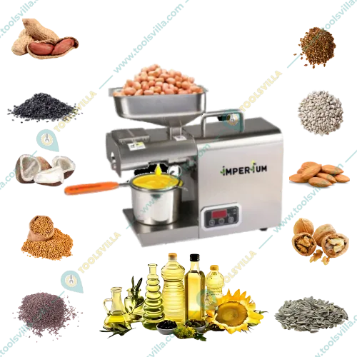 Domestic IMP-08TC Stainless Steel Oil Press Machine/Expeller, Capacity 4-8 kg/hr with Free Accessories  