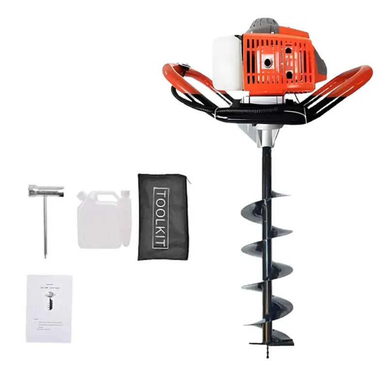 Mecstroke 2 Stroke 63 cc Earth Auger with 8 inch (203.2 mm) Drill Bit | Post Hole Digger Machine