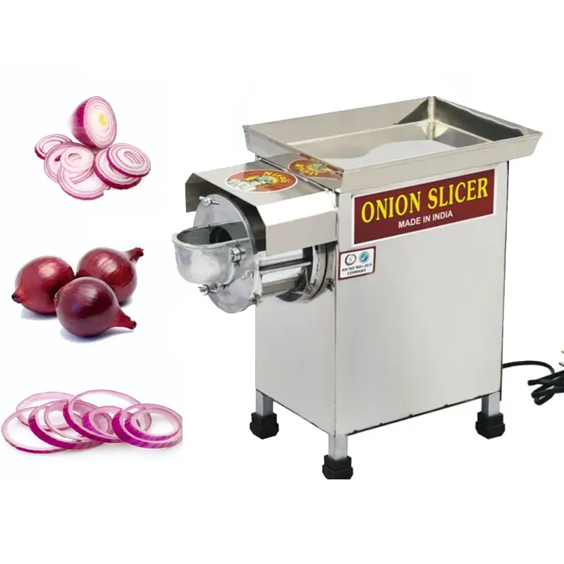 Stainless Steel Onion Cutter Machine with 1 HP Motor, Capacity 100-150 Kg/hr 