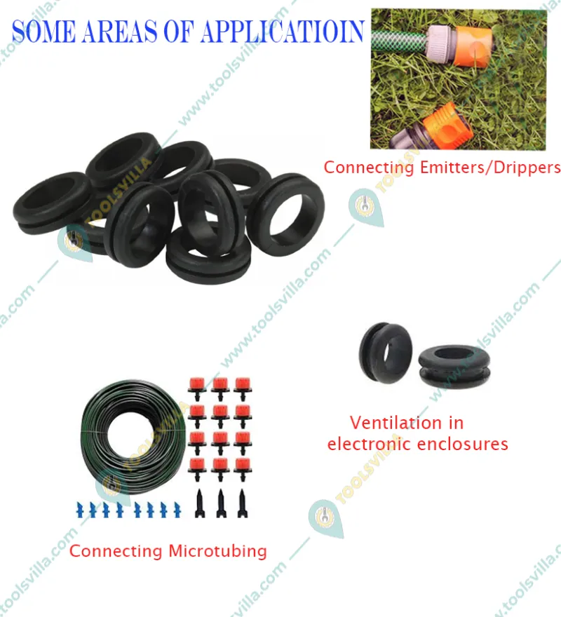 32mm Black Open Rubber Grommets used for Drip Irrigation(Pack of 20)