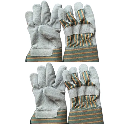 Ozswell (Pack of 2) Split Leather Double Palm Welding Safety Gloves