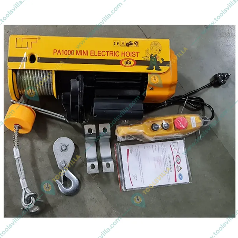 HT PA 1000 Electric Hoist With 2.5 HP Copper Winding Motor, 20 Meter & 8 mm Wire Rope