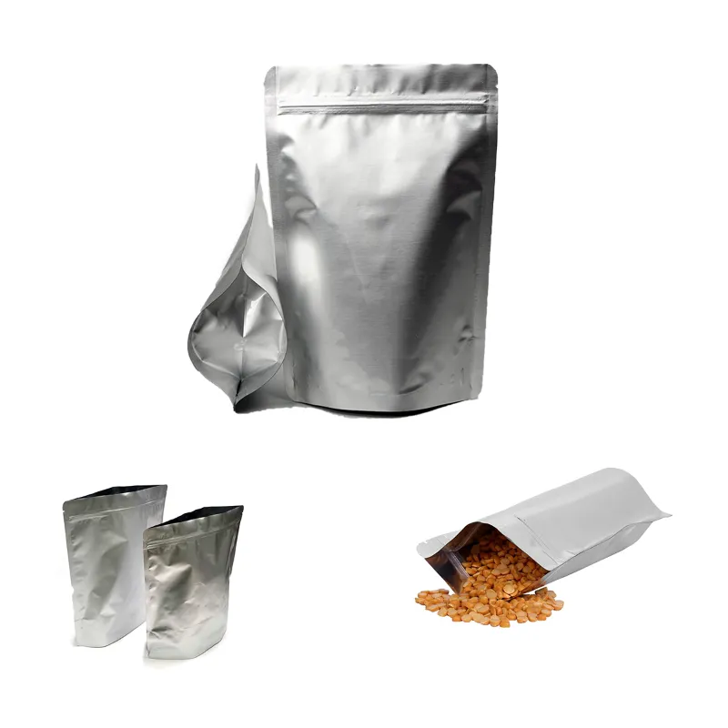 1kg Capacity Silver Reusable Zip Lock Pouches