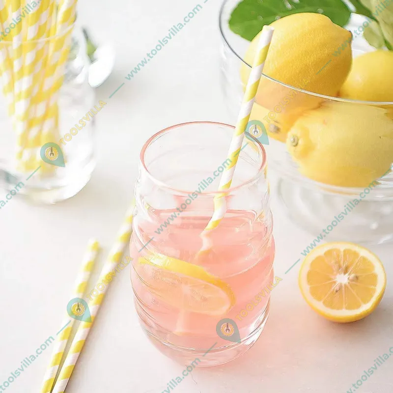 POCHEON 100 Pcs 8 Inch Disposable Paper Drinking Straws for Parties, Cocktails and Weddings