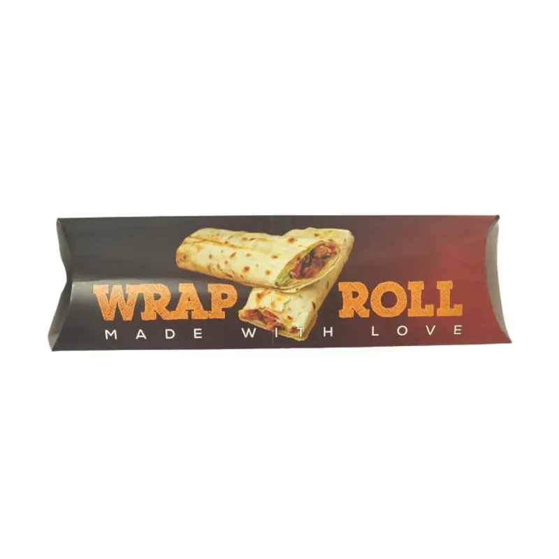 Printed Disposable Bio-degradable Paper Kathi/Egg/Chicken/Shawarma Wrap Roll Box for Restaurants,Home,Picnic