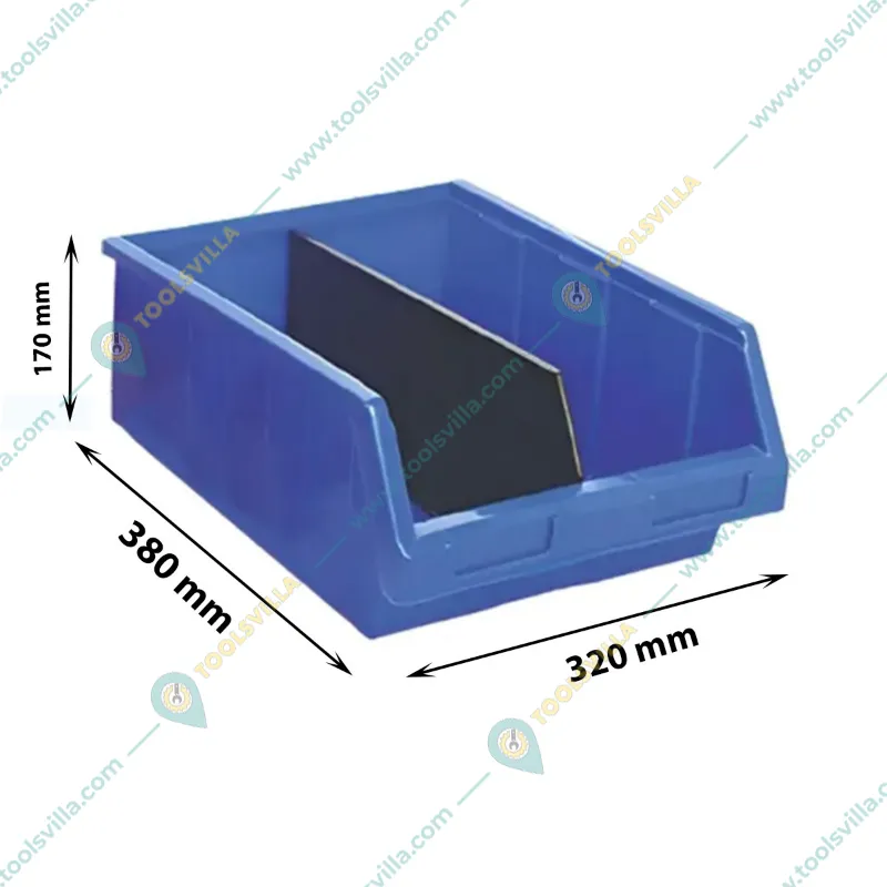 Aristo 380 x 320 x 170 mm 2 Pieces Verticle Partition Blue Industrial Plastic Bins ( Bin-100)