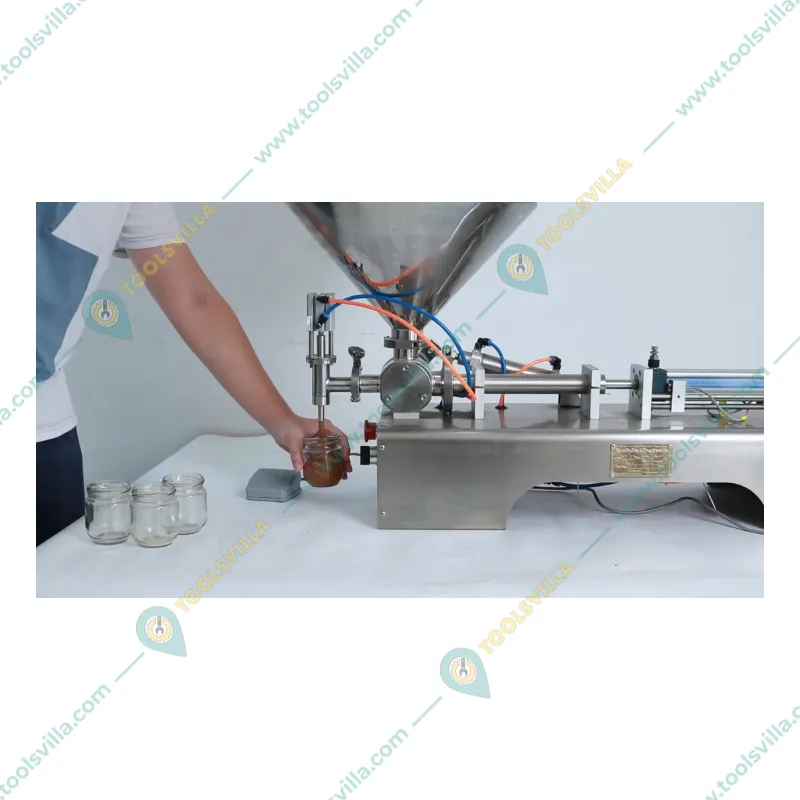 Single Nozzle Paste Filling Machine 100-1000 ml, Semi-Automatic