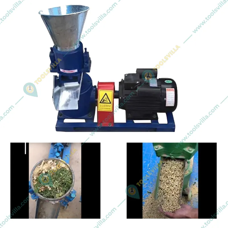 Heavy-Duty 4HP Single Phase Pallet Making Machine, 60-80kg/hr with 4mm Pallet Size for Animal Feed