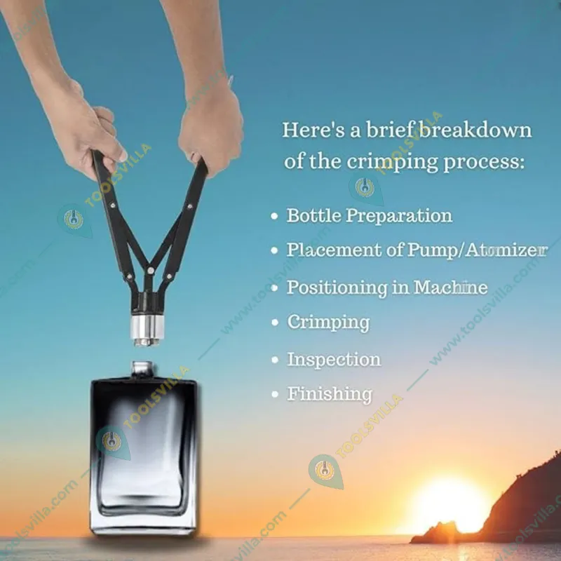 Perfume Bottle Crimping Machine for Metal Lid Cap Sealing, 15mm
