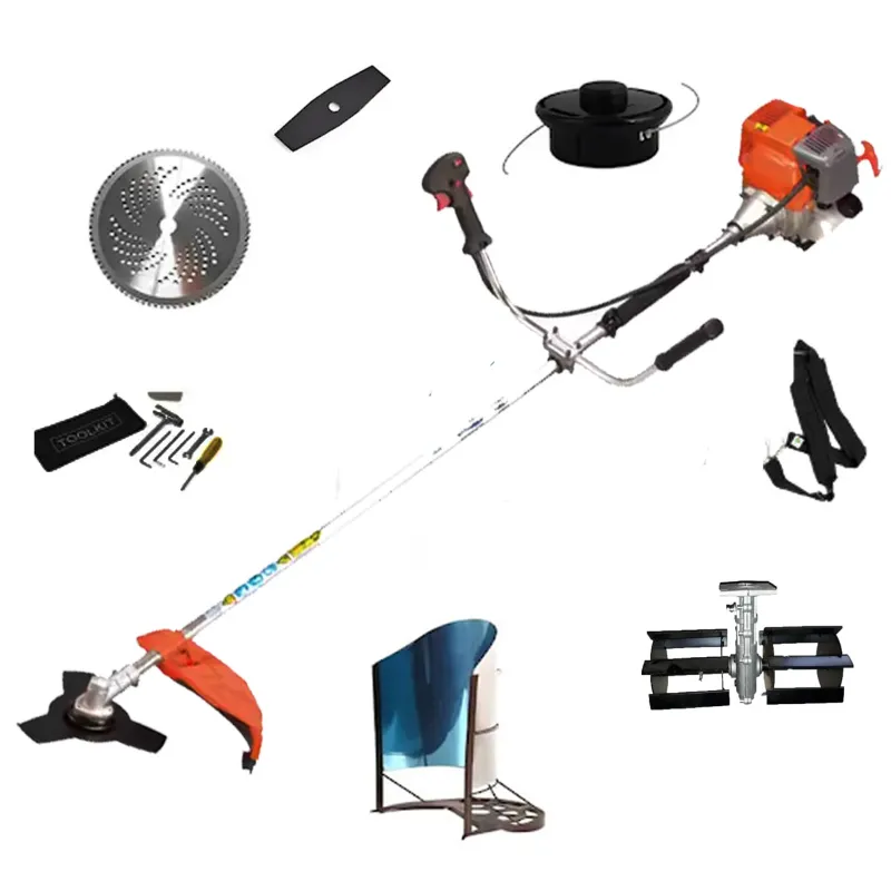 Heavy Duty Sidepack 4 Stroke 31 CC Multi Crop Brush Cutter | Grass Cutter With Flat Tiller Attachment