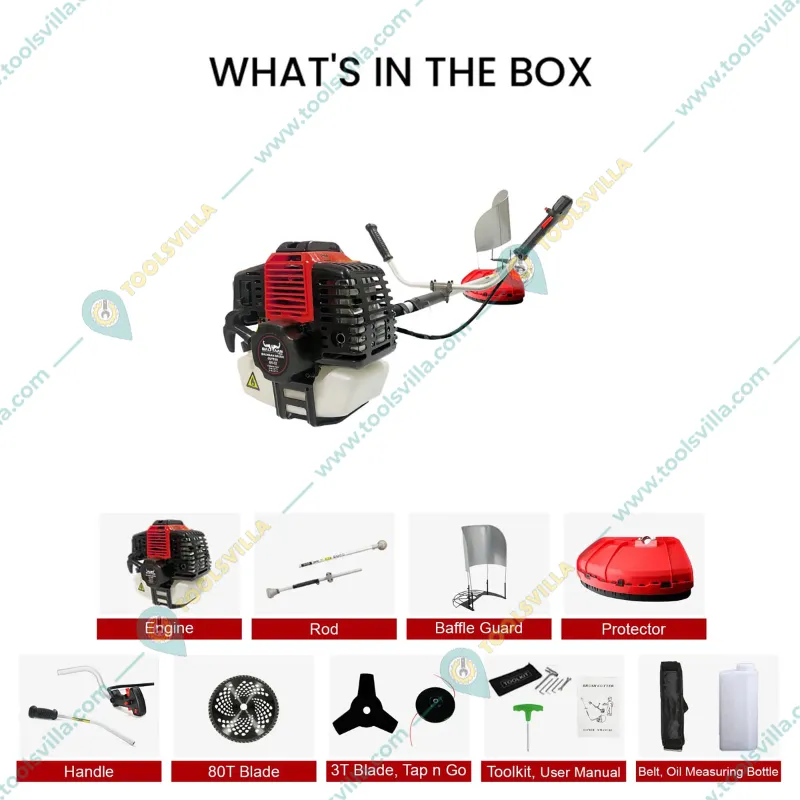 Jaiveer JV-52CC, 2 Stroke 52 cc Sidepack Petrol Brush Cutter with 1 year warranty