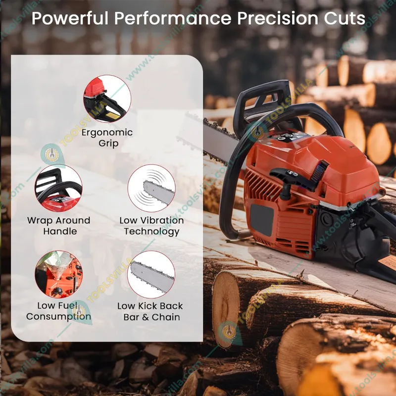 Heavy Duty 58 cc Petrol Chainsaw | Wood Cutter with 18 inch Guide Bar and Free Accessories