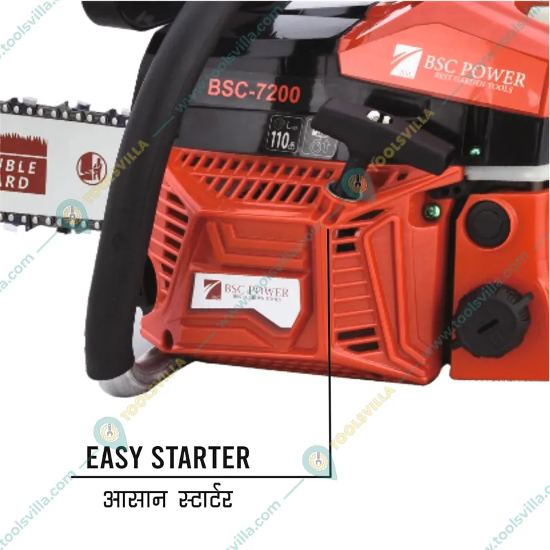 BSC Power 7200, 72-cc Petrol Chainsaw with 22 inch Guide Bar for Landscaping, Wood Logging/Cutting and Tree Felling