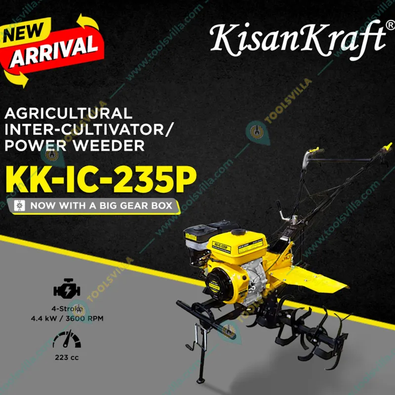 Kisankraft KK-IC-235P, 5.9 HP 223 CC 4 Stroke Petrol Inter-Cultivator / Power Weeder