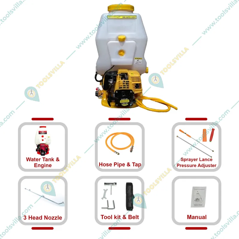 Kisankraft KK-KPS-204 ,4 Stroke 31 CC Engine 20 L Knapsack Power Sprayer or Agriculture Spray Pump For Pest Spraying