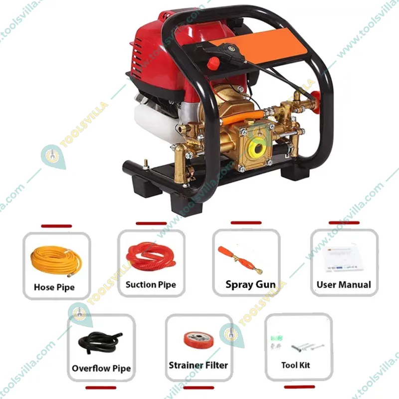 Heavy Duty 4 Stroke 31 CC, Agriculture Portable Power Sprayer | Pest Sprayer  With Hose Pipe & Spray Gun