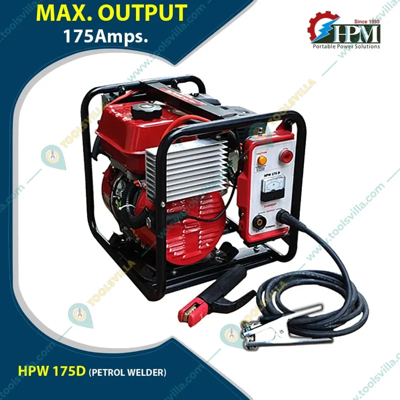 HPM 175 Amp Recoil Start Petrol Run Arc Welding Generator Machine(HPW 175 D)