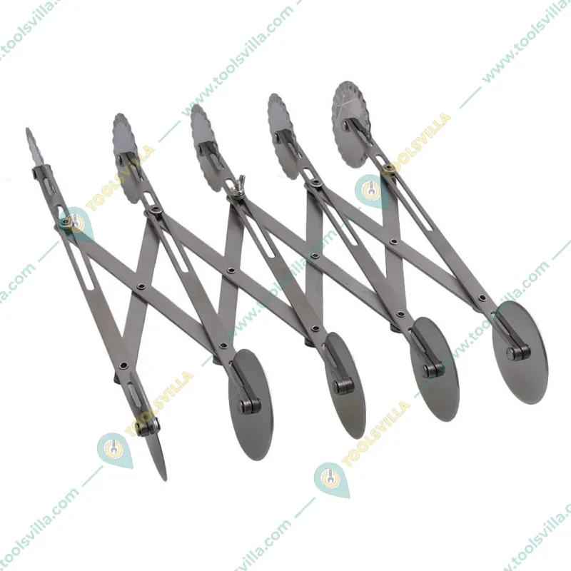Stainless Steel Expandable 10 Wheel Pastry Cutter for Pastry,Pizza, Pasta, Cakes & Cookies (Double Side 5 Wheel) 