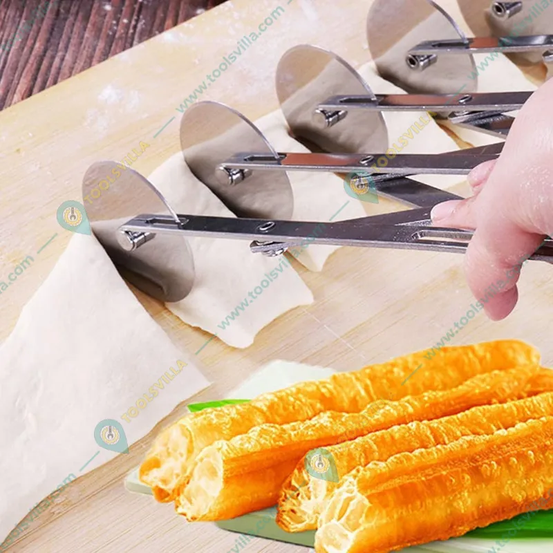 Stainless Steel Expandable 10 Wheel Pastry Cutter for Pastry,Pizza, Pasta, Cakes & Cookies (Double Side 5 Wheel) 
