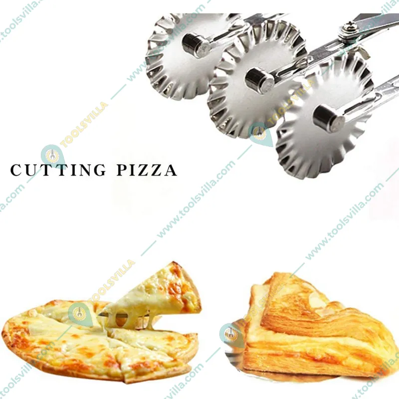 Stainless Steel Expandable 10 Wheel Pastry Cutter for Pastry,Pizza, Pasta, Cakes & Cookies (Double Side 5 Wheel) 
