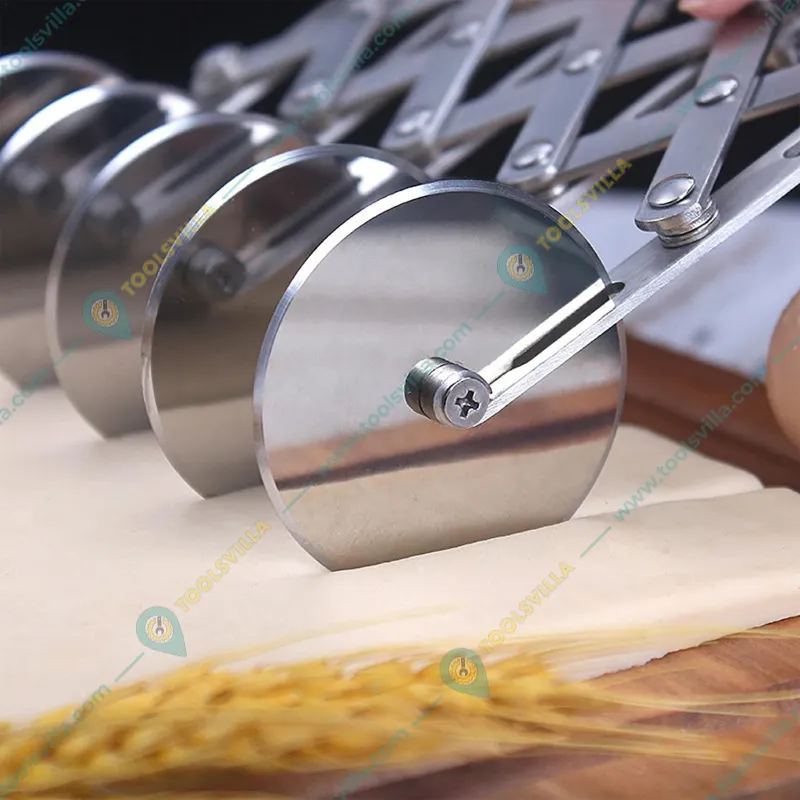 Stainless Steel Expandable 10 Wheel Pastry Cutter for Pastry,Pizza, Pasta, Cakes & Cookies (Double Side 5 Wheel) 