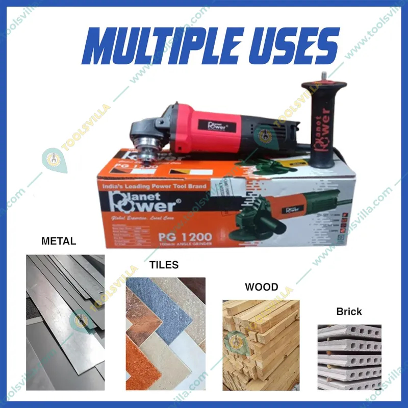 Planet Power 100 mm 1200 Watt Angle Grinder, 11000 RPM (PG 1200)