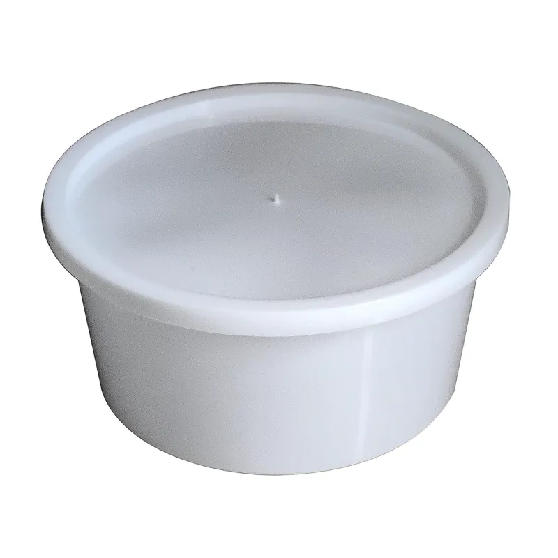 300ml Reusable White Plastic Containers with Lid(Pack-25 pcs)