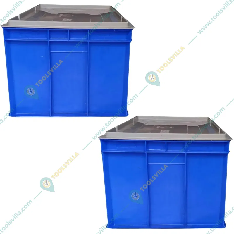 SINGHAL 32 L Plastic Crates with Lid  500x325x250 mm, Pack of 2
