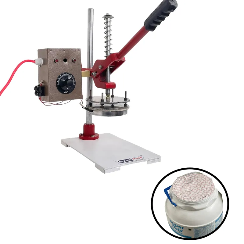 Smart Pack Manual Foil Sealer Machine for Plastic Jar Sealing, Airtight Heat Sealer, 5 inch Sealing Diameter
