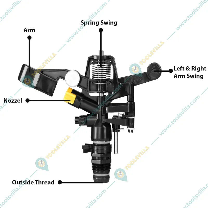 PPL AGRO 3/4 inches  Plastic Part Circle 360 Degree Rotating Sprinkler with Plastic Nozzle For Watering  